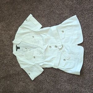 White House Black Market White Short Sleeve Jacket